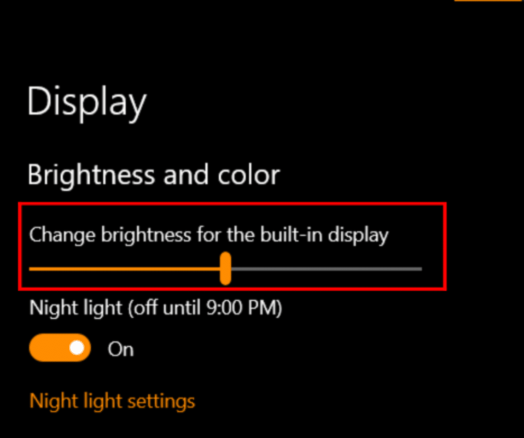 Adjust Brightness Settings